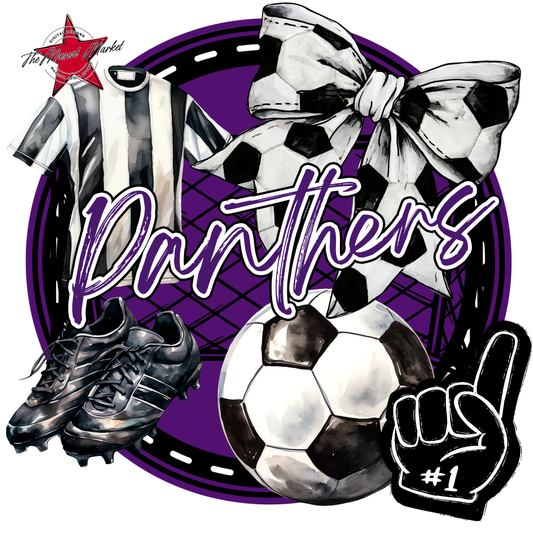 Panthers Circle Soccer Design-Purple