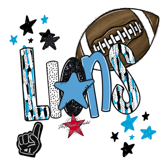 Lions Football Scrape-Carolina Blue