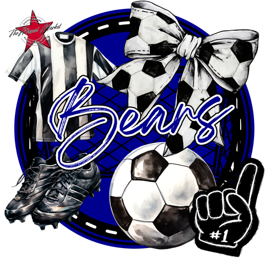 Bears Circle Soccer Design-Blue