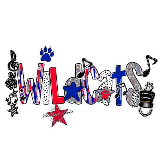 Wildcats Band Scrape-Blue-Red