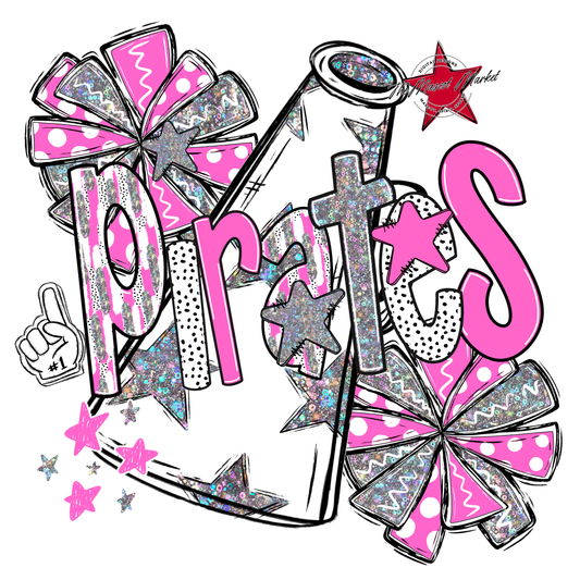 Pirates Cheer Megaphone Scrape-Baby Pink