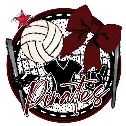 Pirates Circle Volleyball Design-Maroon