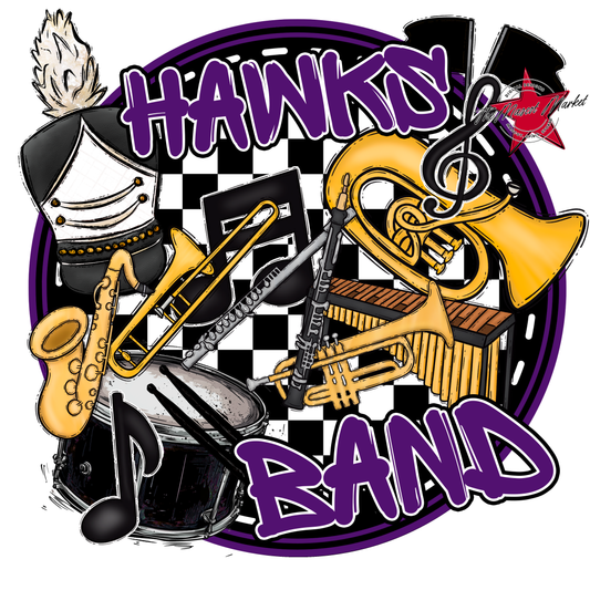 Hawks Circle Band Design-Purple