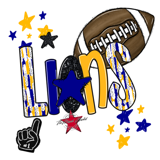 Lions Football Scrape-Blue-Yellow