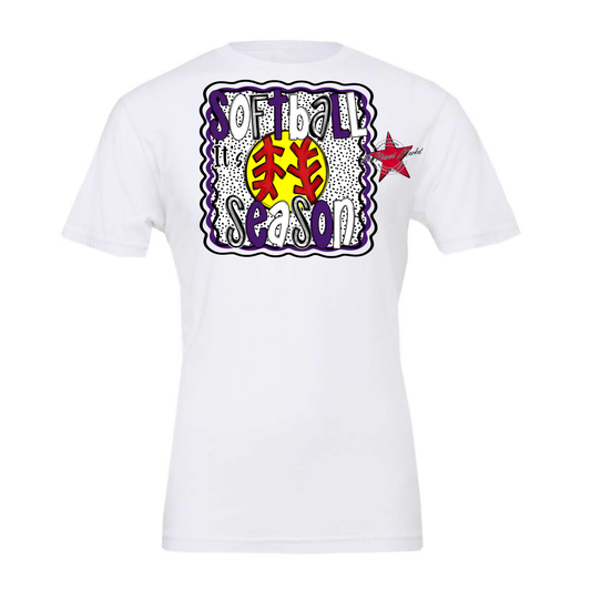 It's Softball Season Dot Design-Purple