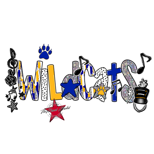Wildcats Band Scrape-Blue-Yellow