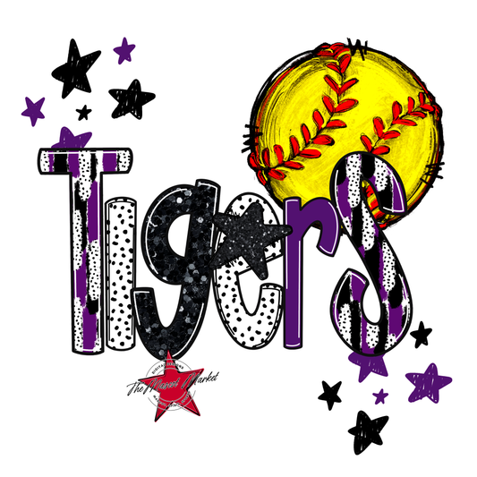 Tigers Softball Scrape-Purple