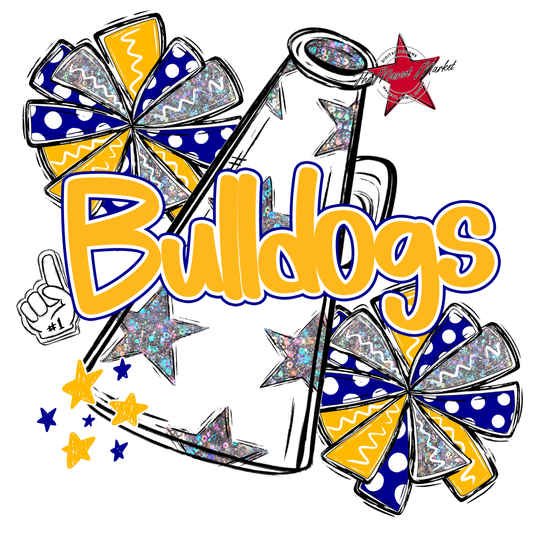 Bulldogs Alpha Megaphone Design-Blue-Yellow