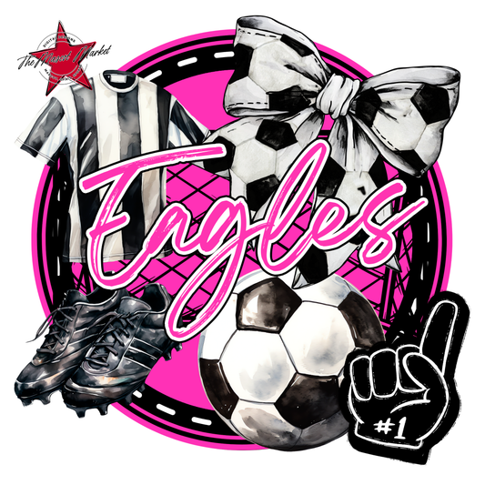 Eagles Circle Soccer Design-Pink