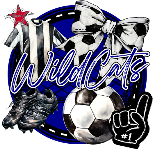 Wildcats Circle Soccer Design-Blue