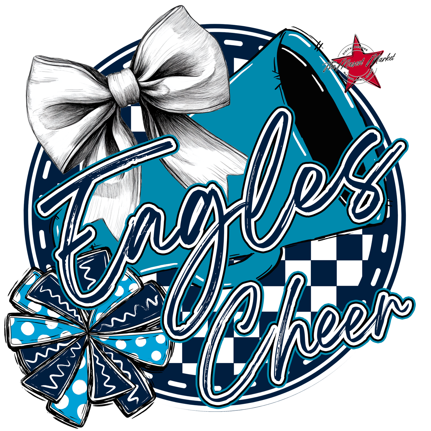 Eagles Circle Cheer Design-Navy-Carolina Blue
