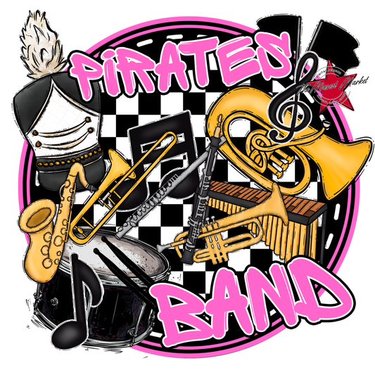 Pirates Circle Band Design-Baby Pink