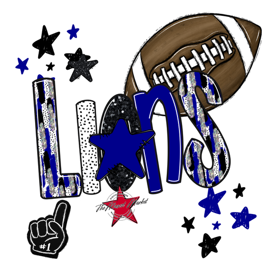 Lions Football Scrape-Blue