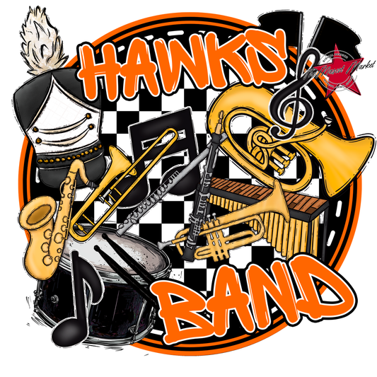 Hawks Circle Band Design-Orange