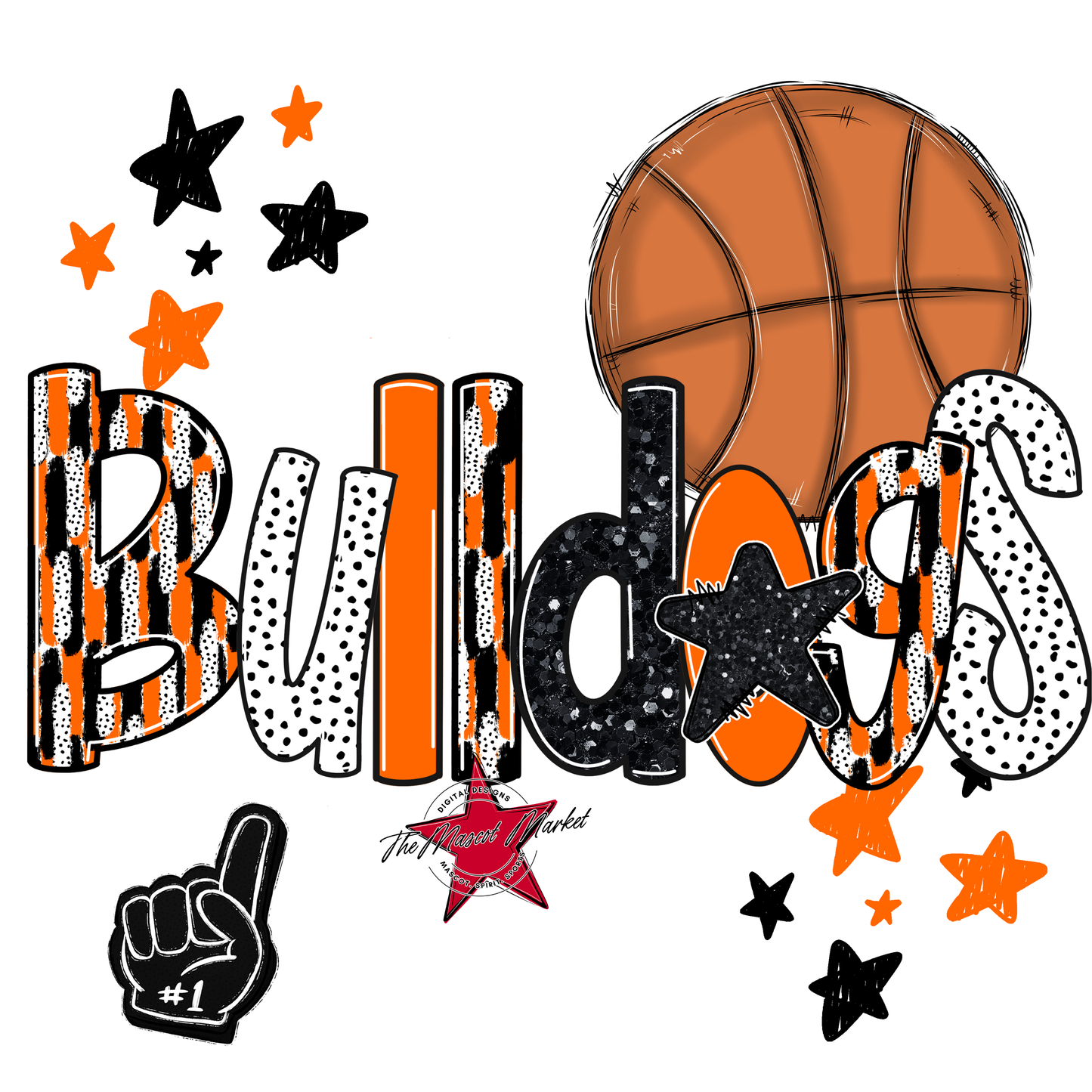 Bulldogs Basketball Scrape-Orange