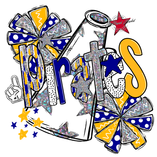 Pirates Cheer Megaphone Scrape-Blue-Yellow