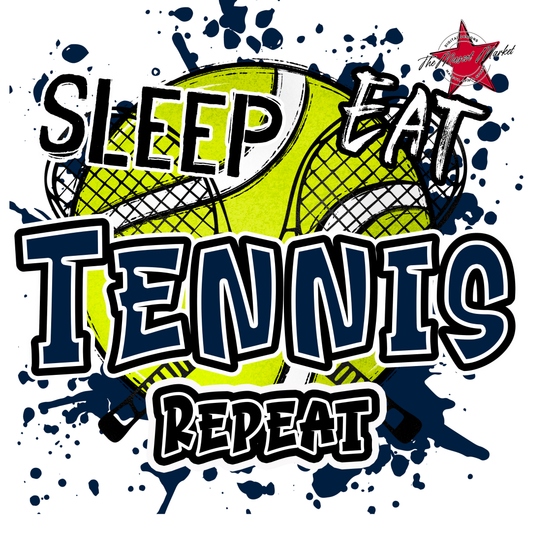 Eat Sleep Tennis Repeat-Navy