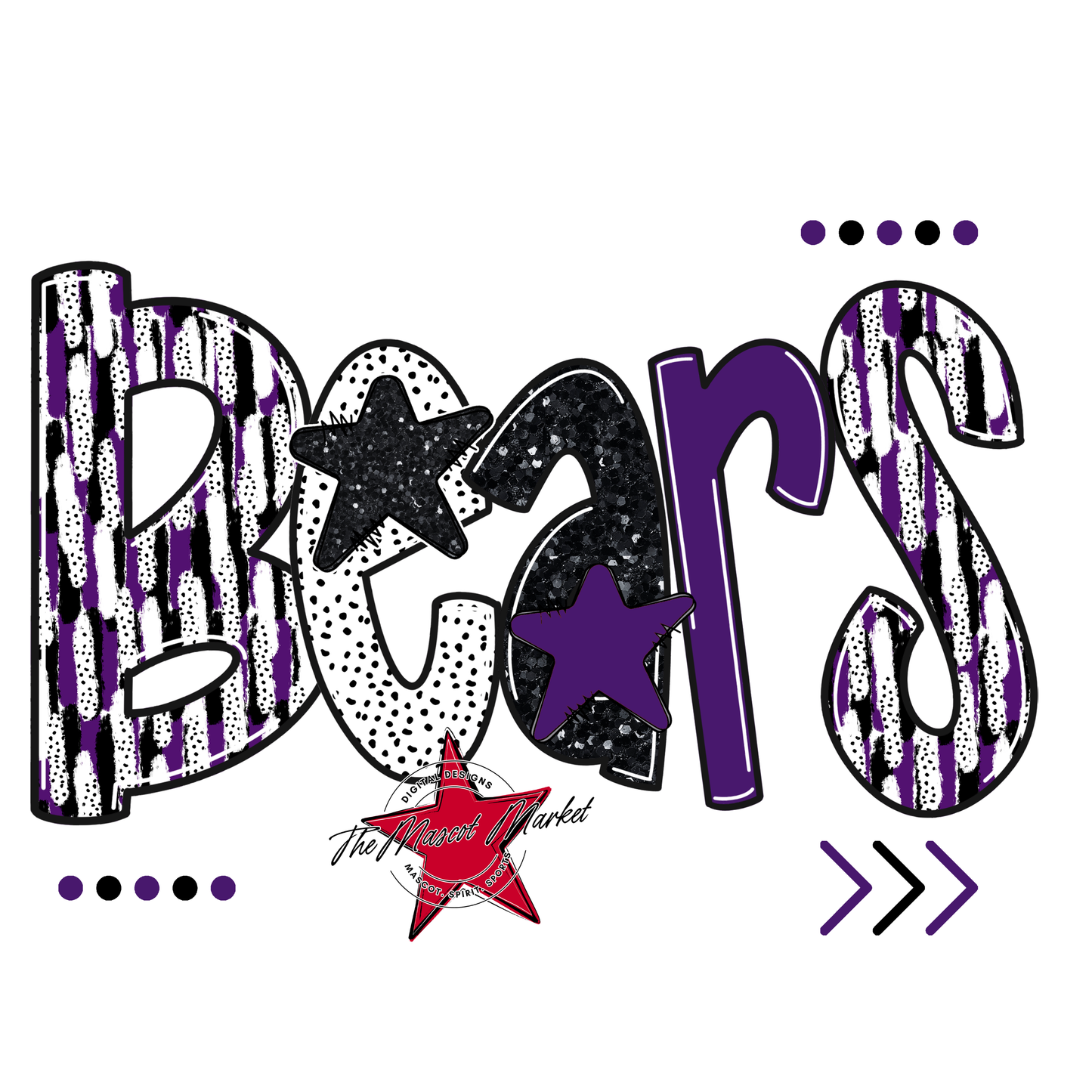 Bears Brushstroke Alpha Design-Purple