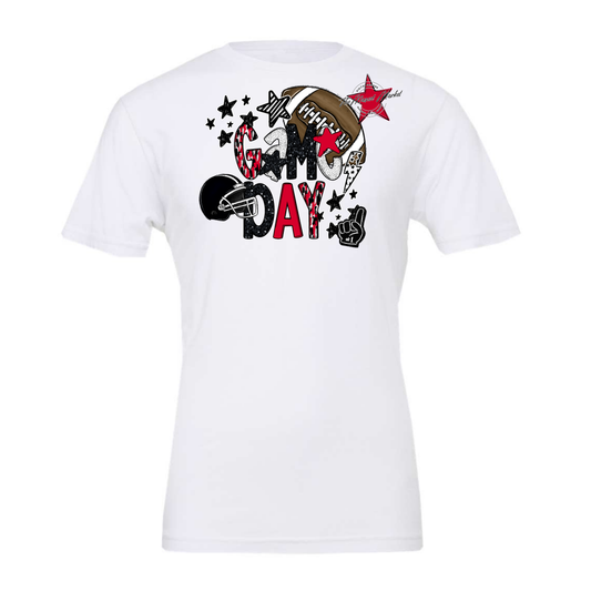 Football Game Day Scrape-Red