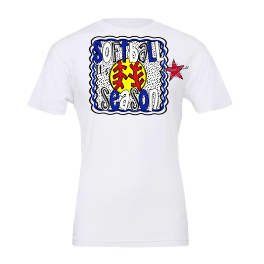 It's Softball Season Dot Design-Royal Blue