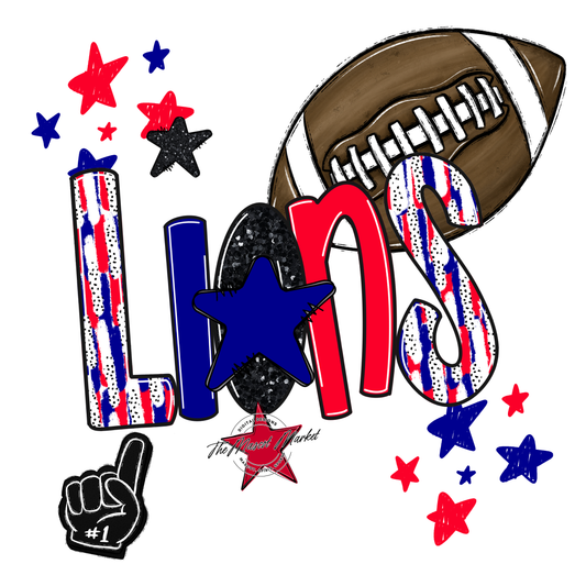 Lions Football Scrape-Blue-Red