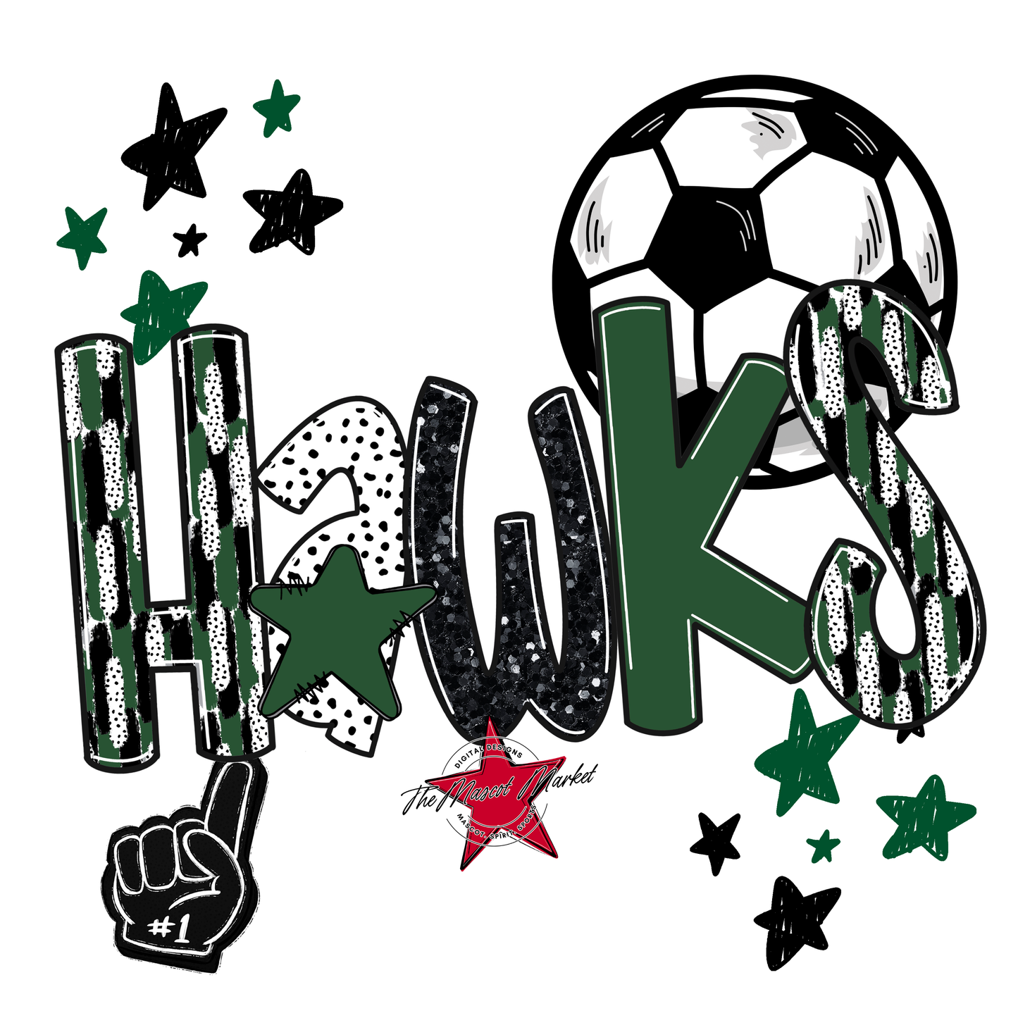 Hawks Soccer Scrape-Green