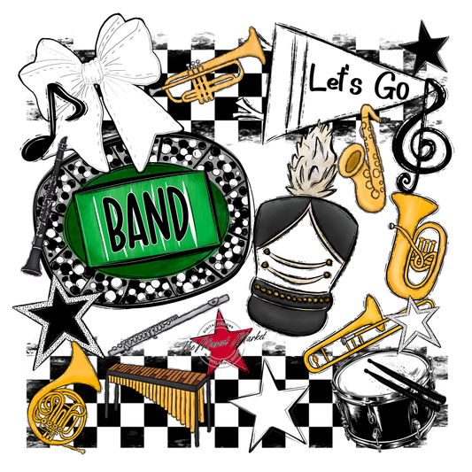 Band Checkers Spirit Design-White