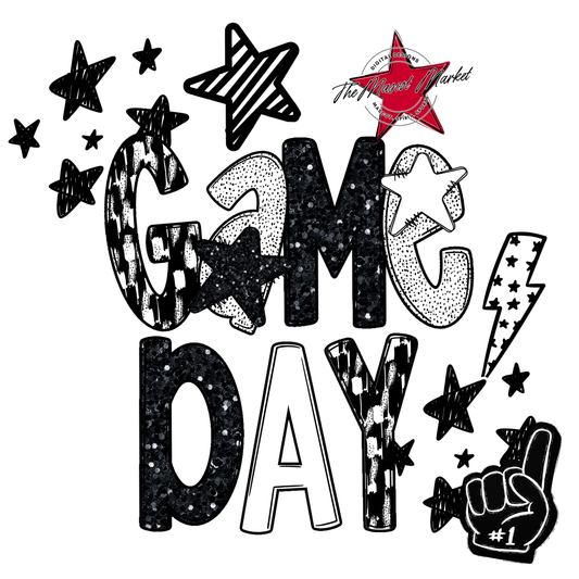 Game Day Scrape Design-Black & White