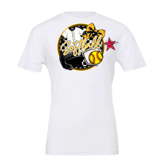 Circle Softball Design-Yellow