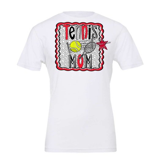 Tennis Mom Dot Design-Bright Red