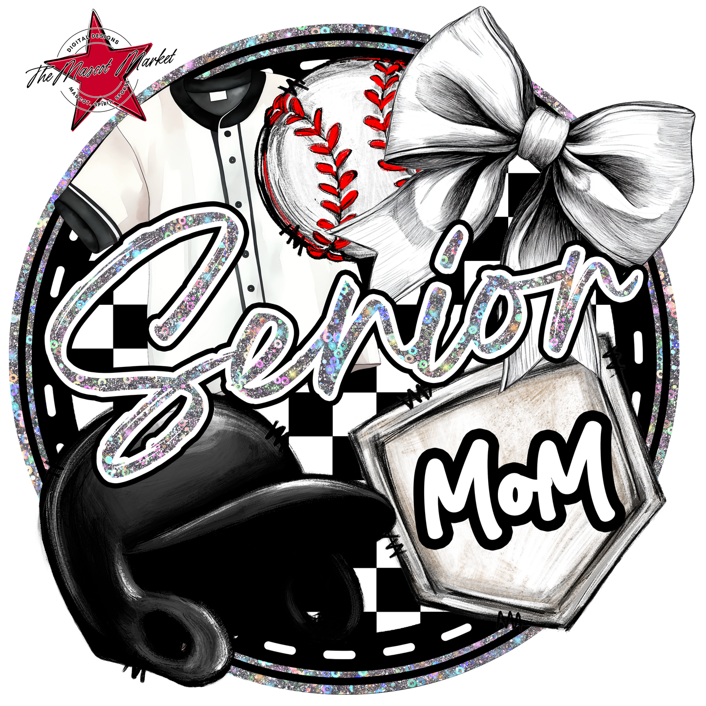 Senior Baseball Mom Design-Silver