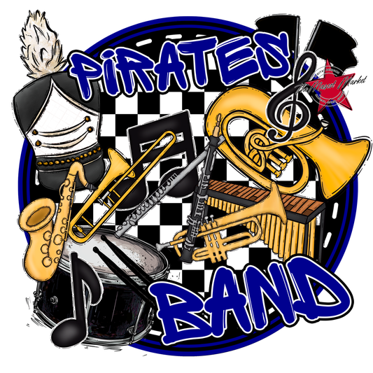 Pirates Circle Band Design-Blue