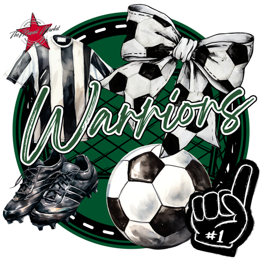 Warriors Circle Soccer Design-Green
