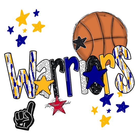 Warriors Basketball Scrape-Blue-Yellow