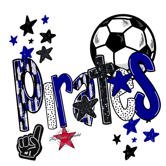 Pirates Soccer Scrape-Blue