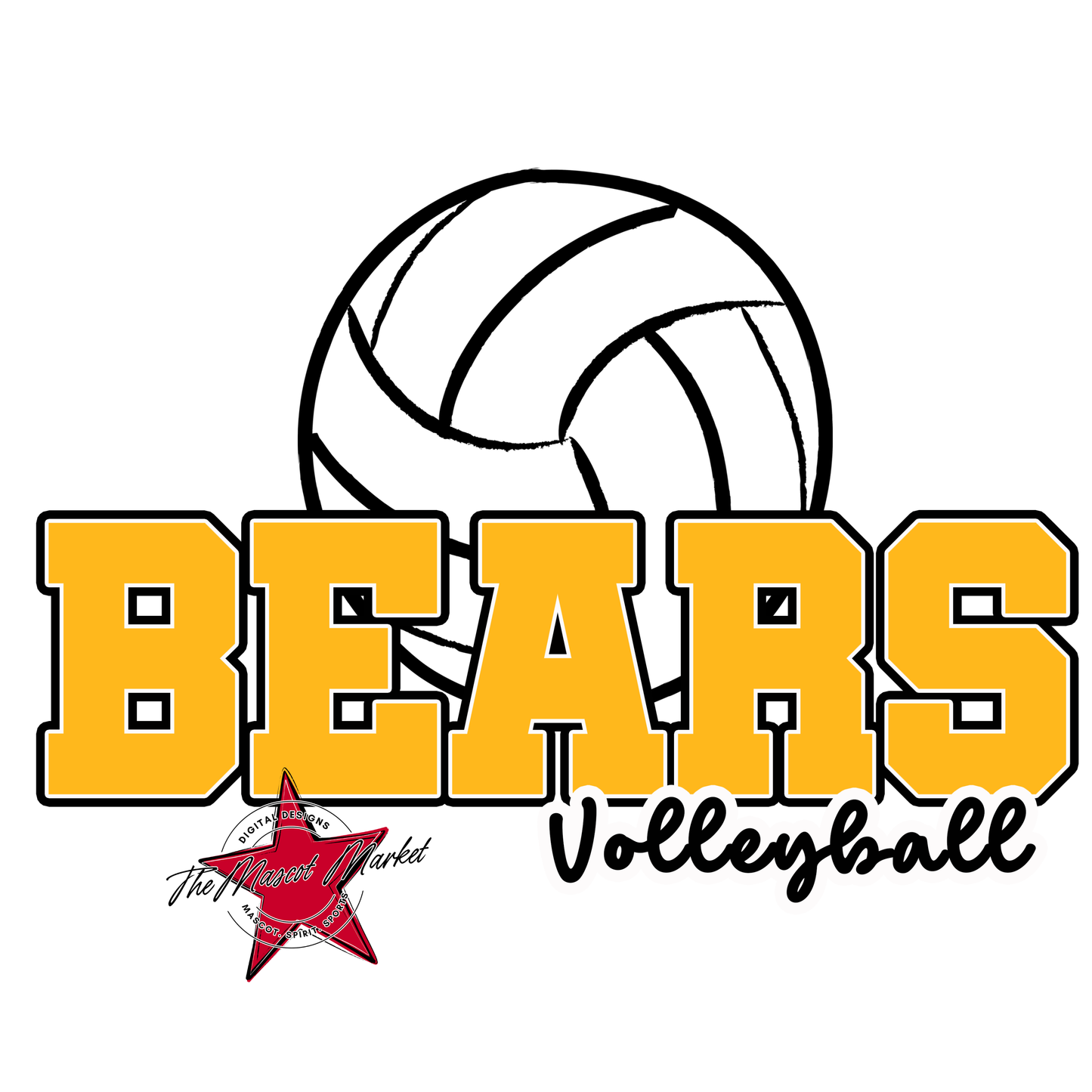 Bears Varsity Volleyball Design-Yellow