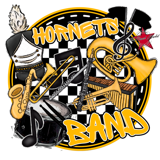 Hornets Circle Band Design-Yellow