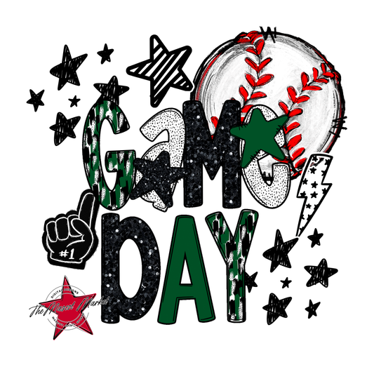 Baseball Game Day Scrape-Green