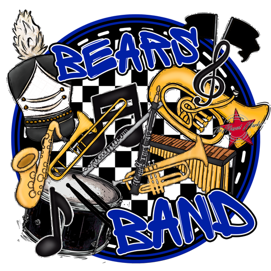 Bears Circle Band Design-Blue