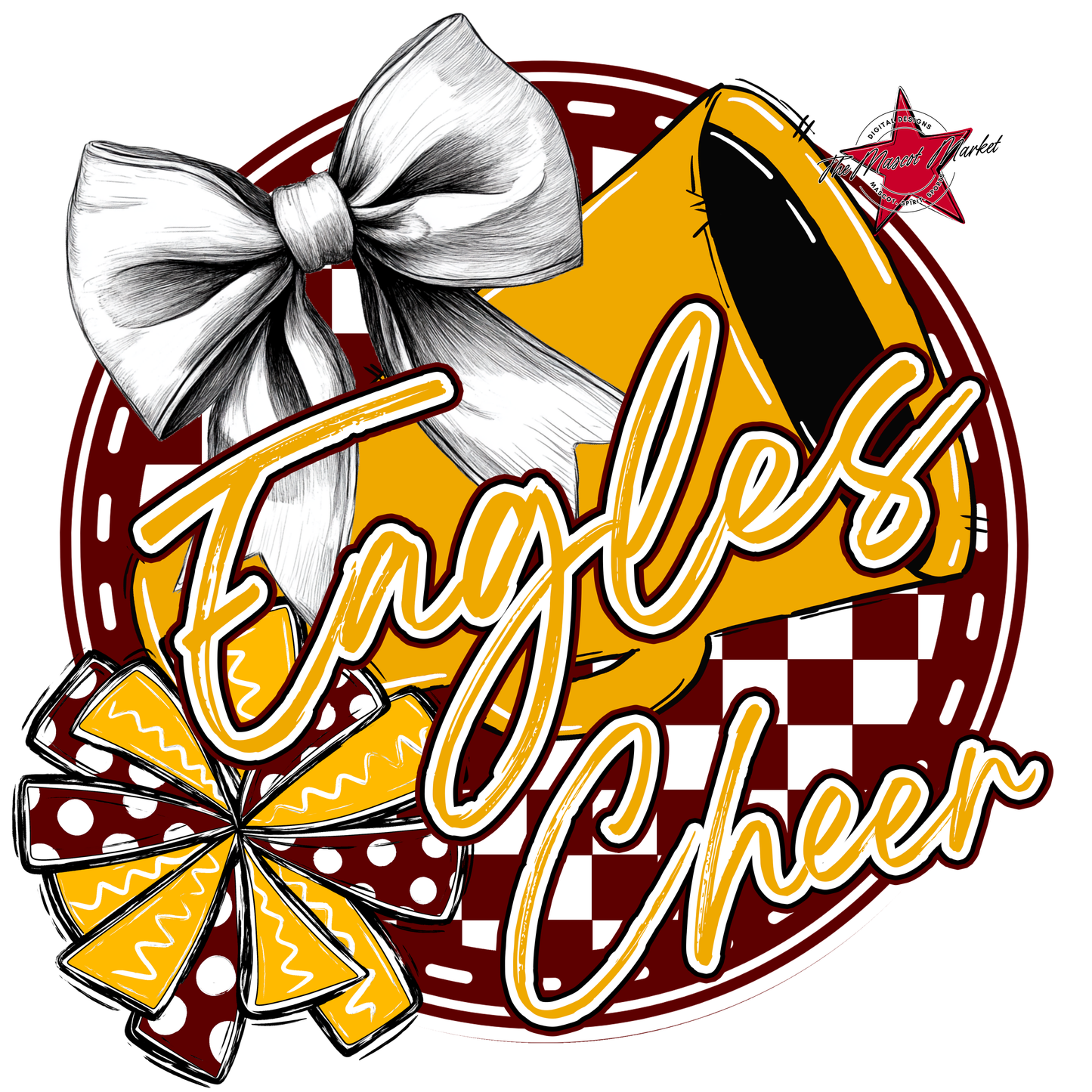 Eagles Circle Cheer Design-Maroon-Yellow