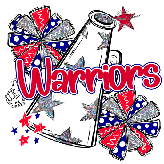 Warriors Alpha Megaphone Design-Blue-Red
