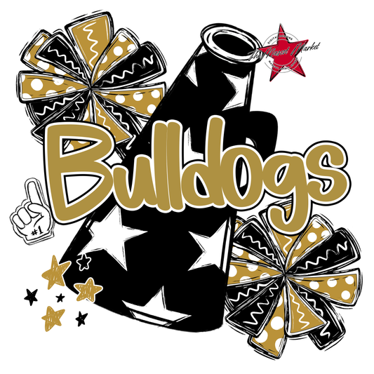 Bulldogs Alpha Megaphone Design-Gold