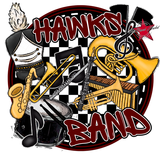 Hawks Circle Band Design-Maroon
