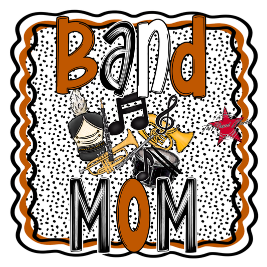 Band Mom Dot Design-Burnt Orange