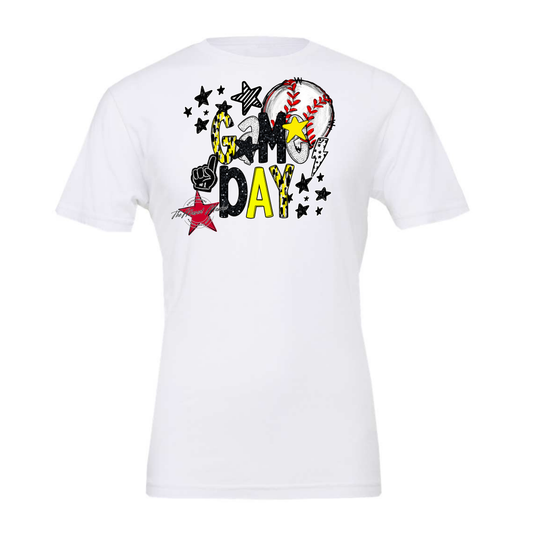 Baseball Game Day Scrape-Bright Yellow