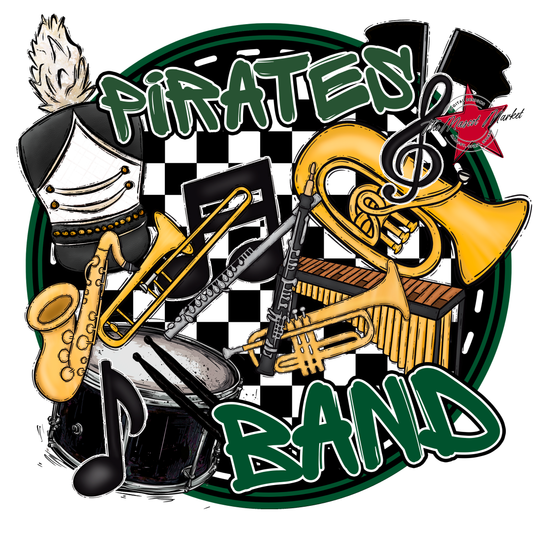 Pirates Circle Band Design-Green