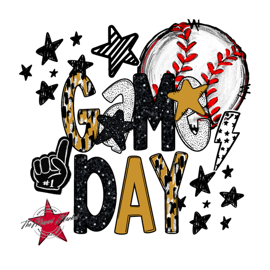 Baseball Game Day Scrape-Gold