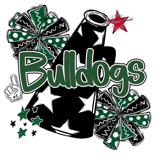 Bulldogs Alpha Megaphone Design-Green