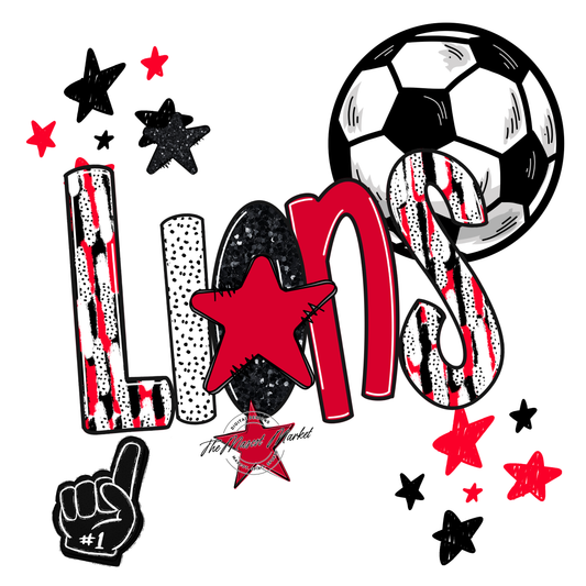 Lions Soccer Scrape-Red