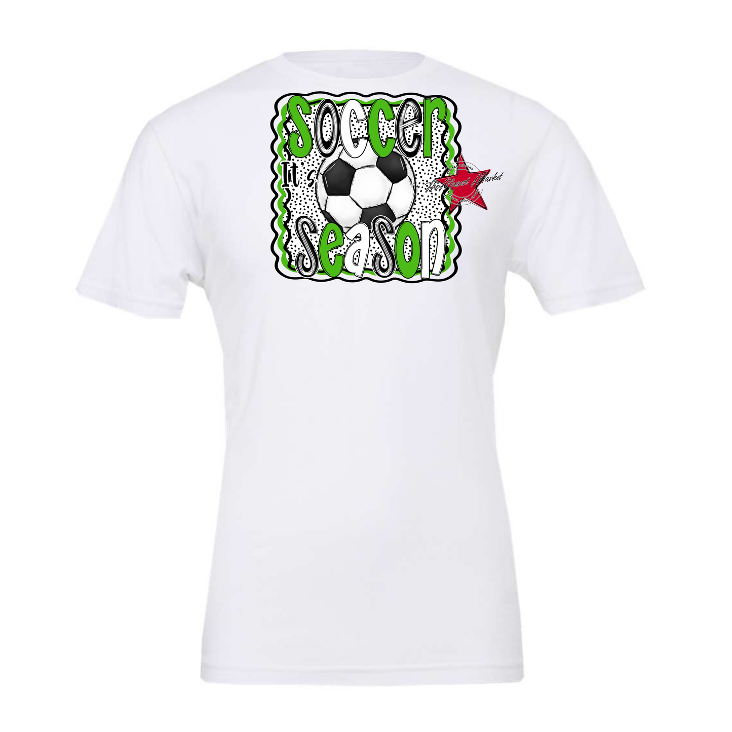 It's Soccer Season Dot Design-Bright Green